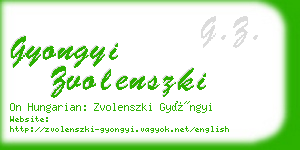 gyongyi zvolenszki business card